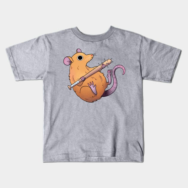 Rat with a bat Kids T-Shirt by heyouwitheface